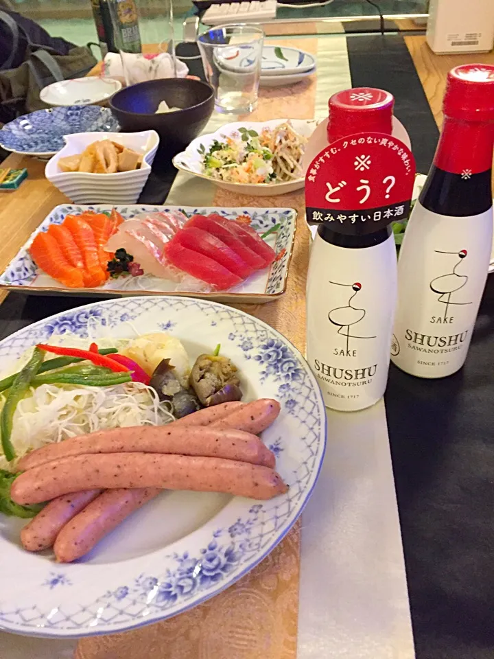 沢の鶴さんのシュシュ！軽くて飲みやすい。自宅居酒屋で(*^_^*)|もなかさん