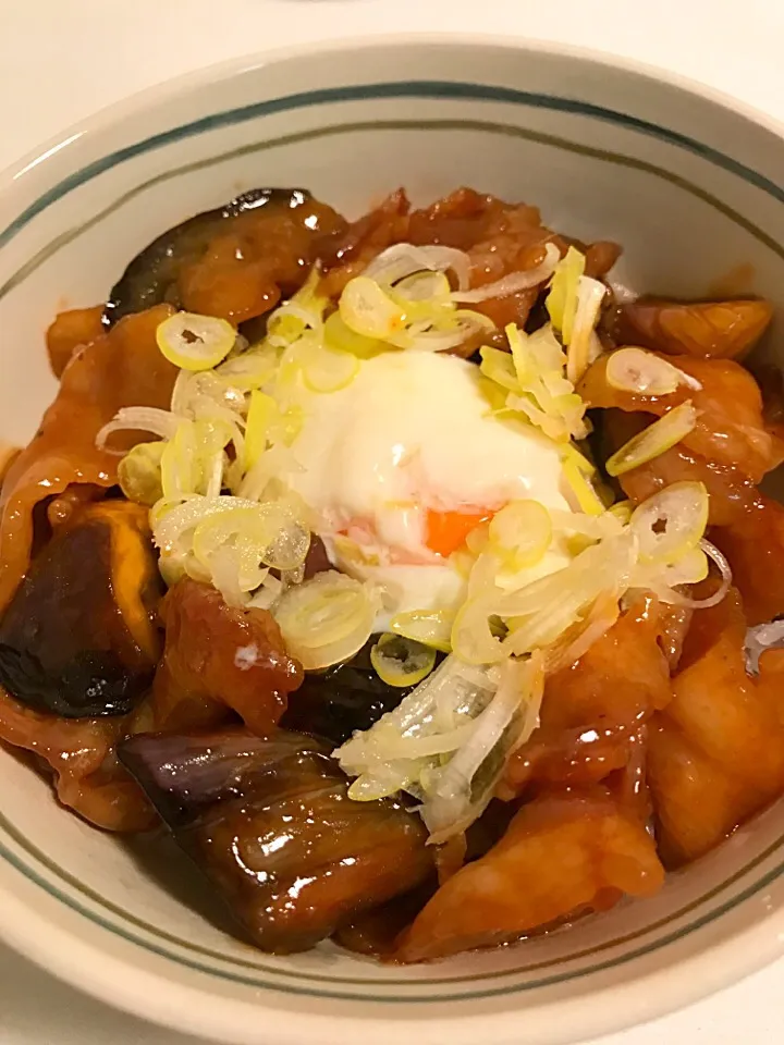 ナスと豚バラのスタミナ丼|れいさん