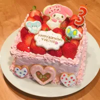 Snapdishの料理写真:マイメロのお誕生日ケーキ|watanakoさん