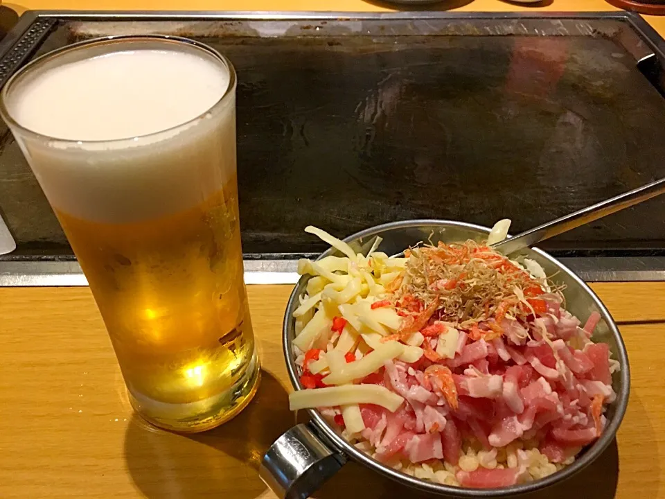 今日の晩飯は風月で🍺、もんじゃ|フージさん