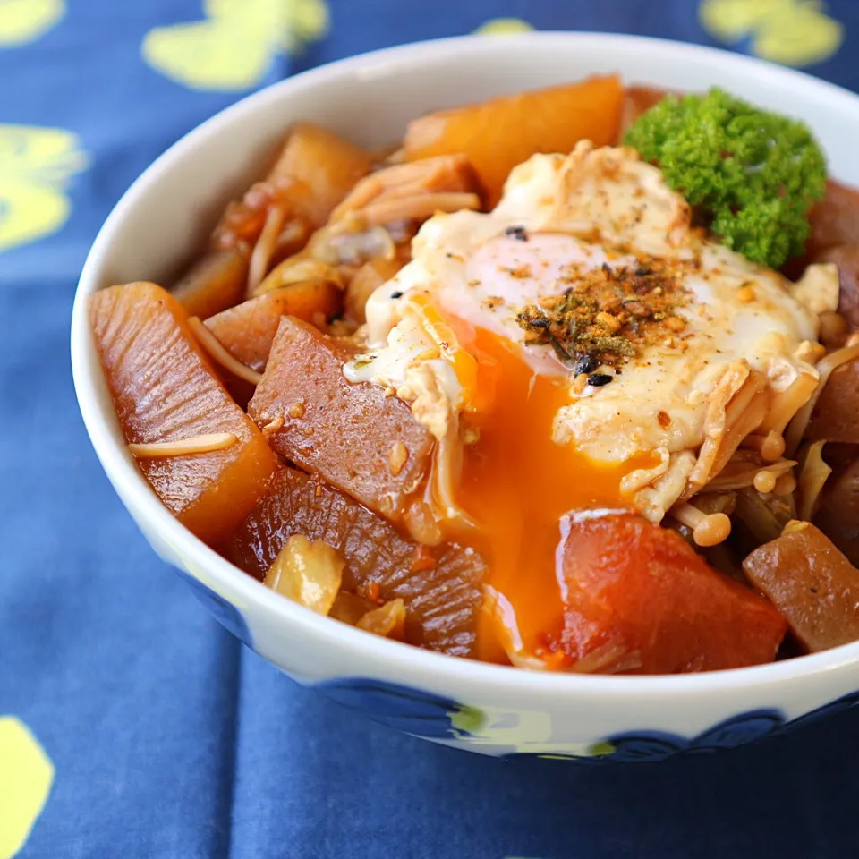 冷蔵庫にあったもので どて煮丼 美味しい〜！|tamiさん