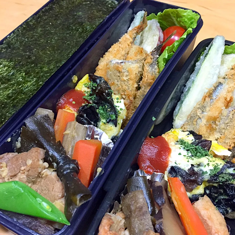 Snapdishの料理写真:今日の親父弁当！|沖縄「ピロピロ」ライフさん