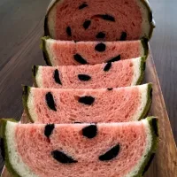 Snapdishの料理写真:湯種 de ラウンドパン🍉                   #イラストパン