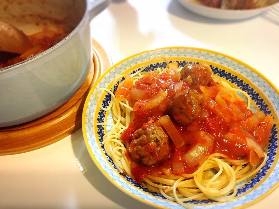 アルボンディガスとロングパスタ🍝|nokorinさん