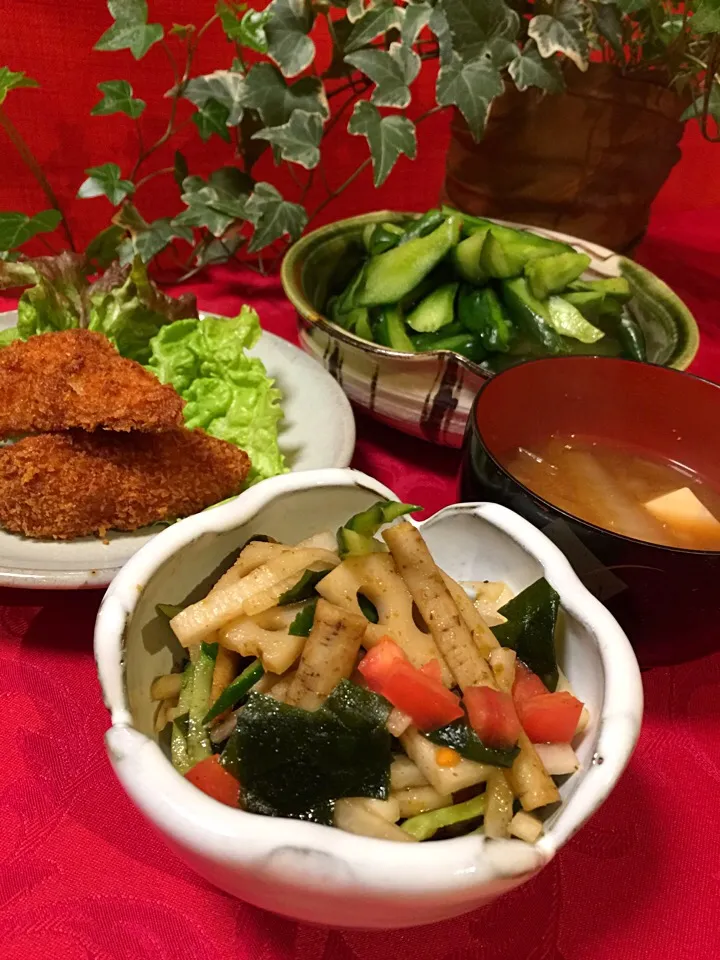 咲きちゃんさんの料理 豆と海藻の美人サラダ🌹ごはんですよでドレッシング作ったらウマウマだったよー😄|みなさん