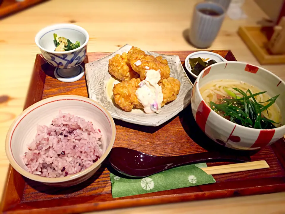 鶏南蛮&梅とろろ昆布うどん定食|マニラ男さん