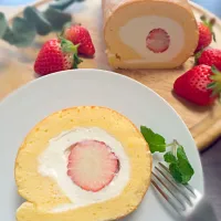 Rizmuさんの料理 シフォンロールケーキ✨