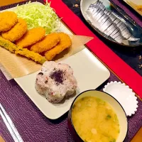 Snapdishの料理写真:野菜中心のフライ定食作りました|Yuka Yasudaさん