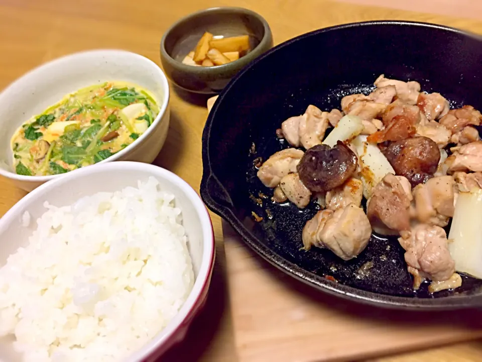 焼き鳥&茶碗蒸し&メンマっぽいやつ。|あやさん