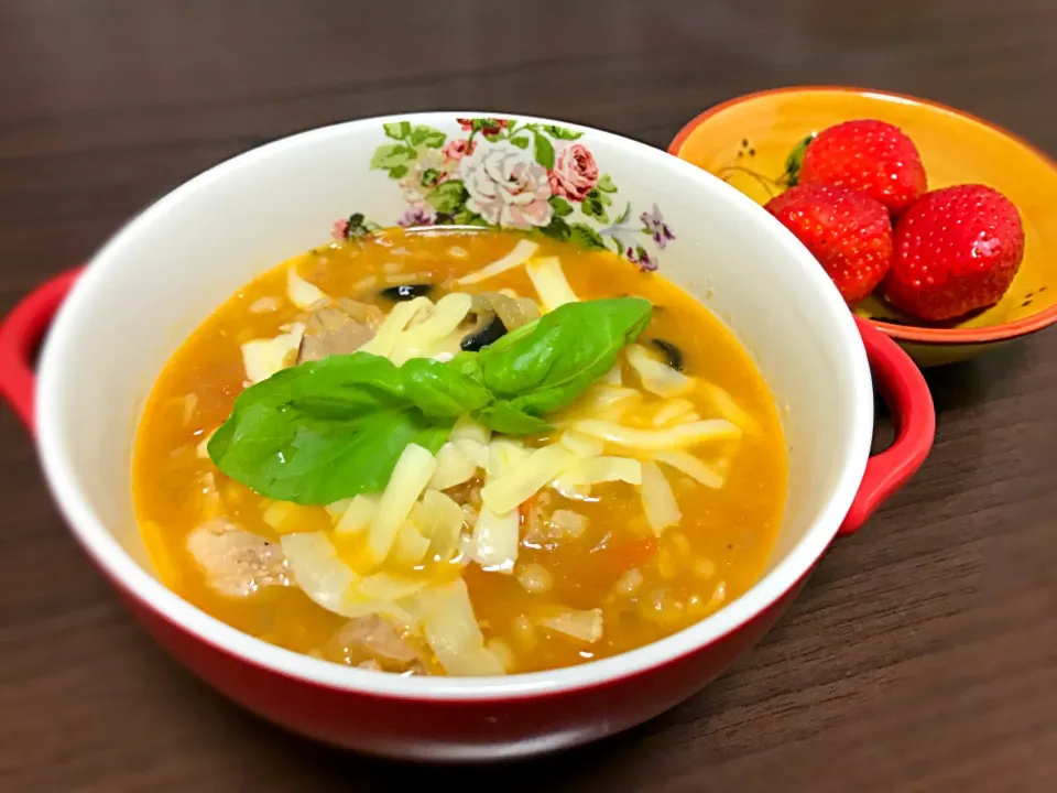 もち麦入り鶏もも肉のトマト煮(*n´ω`n*)|たんさん