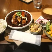 オガワカフェの晩ごはん(ブリの竜田揚げ韓国風ダレの定食|datemakiさん