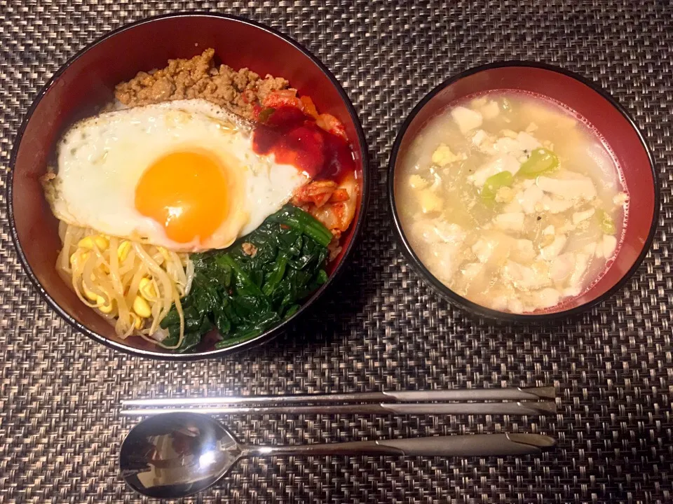 ビビンパとトックスープ #ビビンパ#トック#韓国料理|Asamiさん