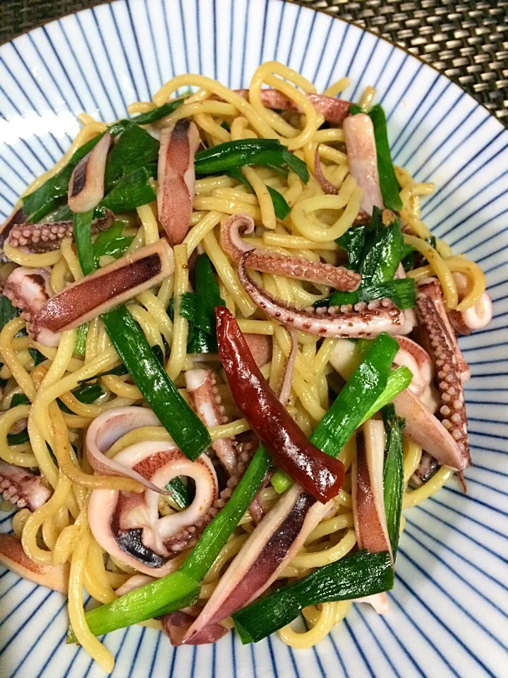 イカゲソまみれの塩焼きそば🌟アレンジ焼きそばグランプリで人気賞いただきました！😆|あまねこ🌿さん