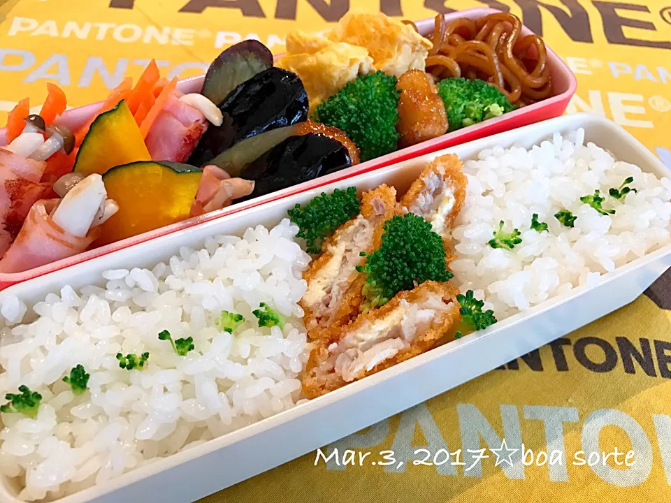 夫弁当☆娘 ごはんの方担当😁凝ってるやん笑笑|kaoriさん