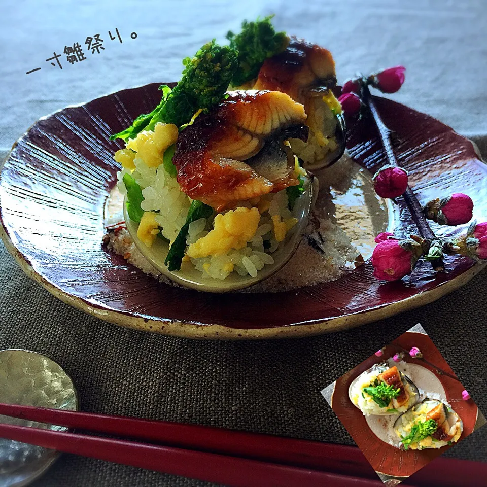 アッチさんの料理 菜の花ごはんで一寸雛祭り。|シローさん