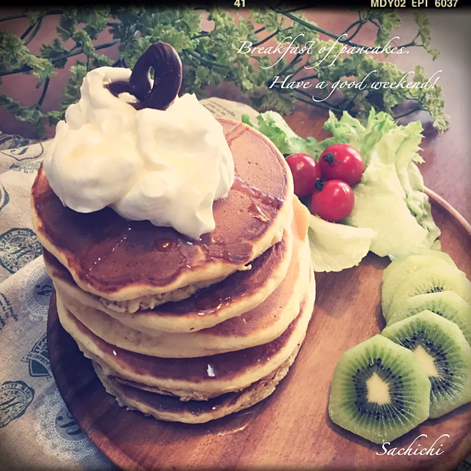 週末の朝は🥞パンケーキでのんびり朝食。|Sachichi♪さん