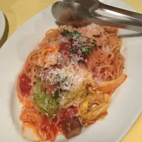 Snapdishの料理写真:イベリコ豚のトマトパスタ #ファンダンゴ|ちーさん