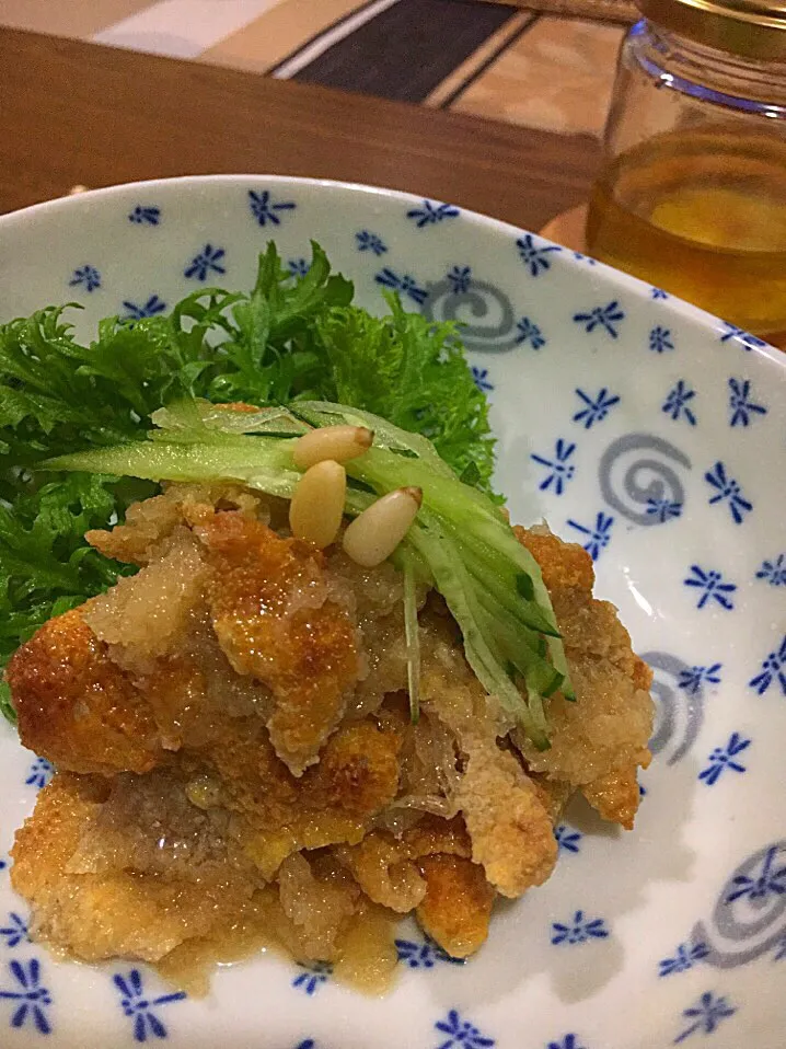 まコーさんの料理                       鶏皮ポン酢 おろしそ和え                    使える鶏油もゲットです|🌿ぴぴさん