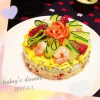 ちらし寿司ケーキ♡|うしこさん