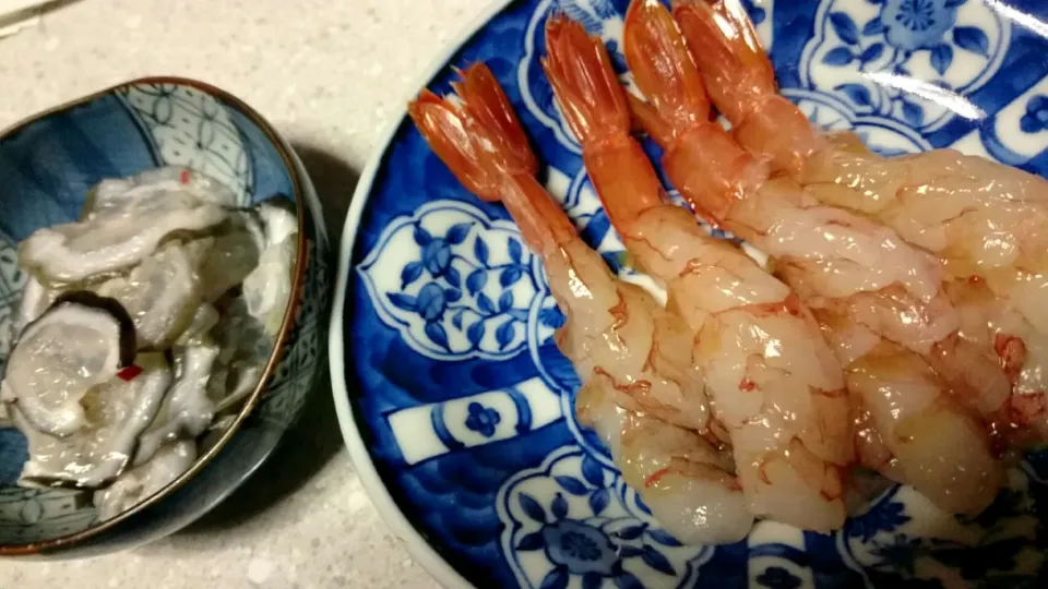 赤エビの刺身と氷頭鱠|あまねさん