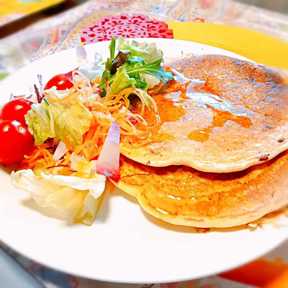 朝食。グルテンフリーパンケーキ|mさん