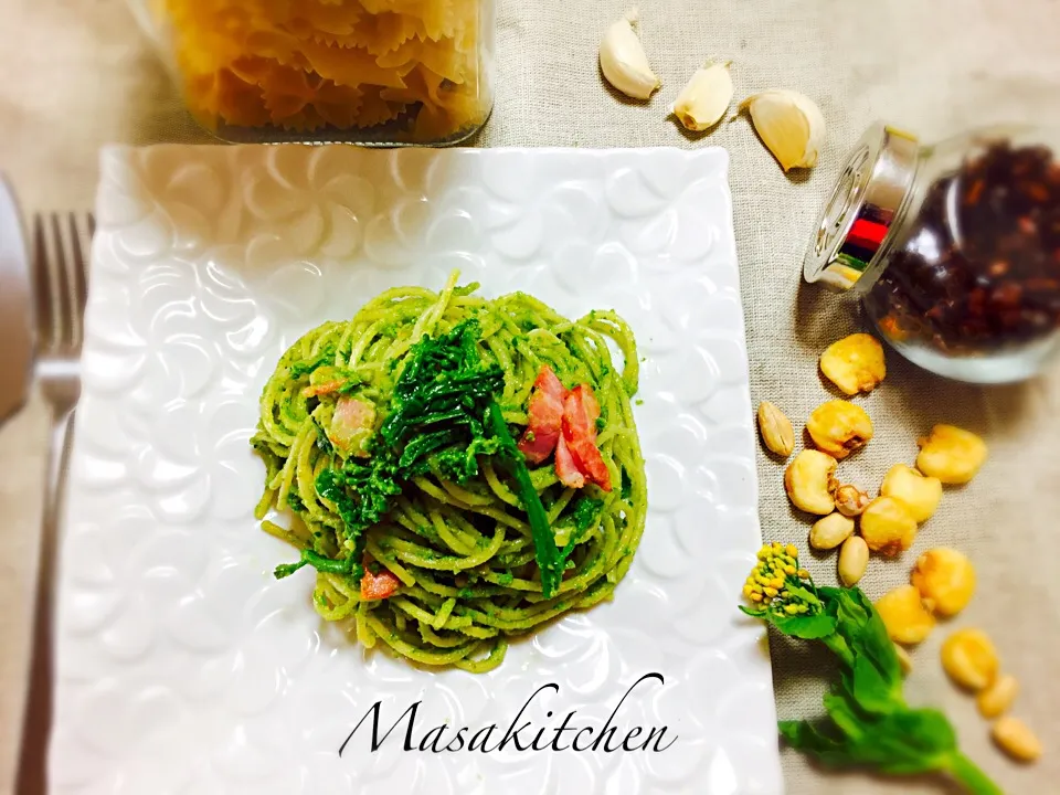 Fieldmustard genovese&bacon pasta|Masakiさん