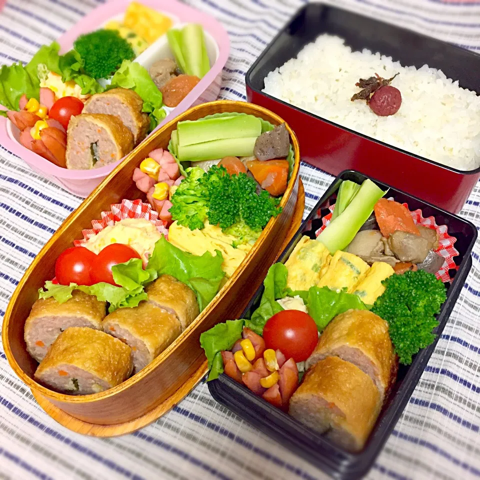 Snapdishの料理写真:3/6 中学男子のお弁当&パパ弁&母弁|おおけいさん