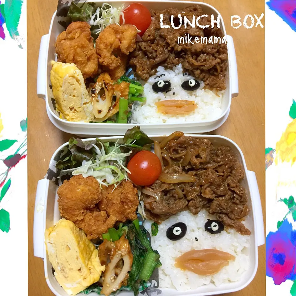 Snapdishの料理写真:旦那＆息子弁当|miyukiさん