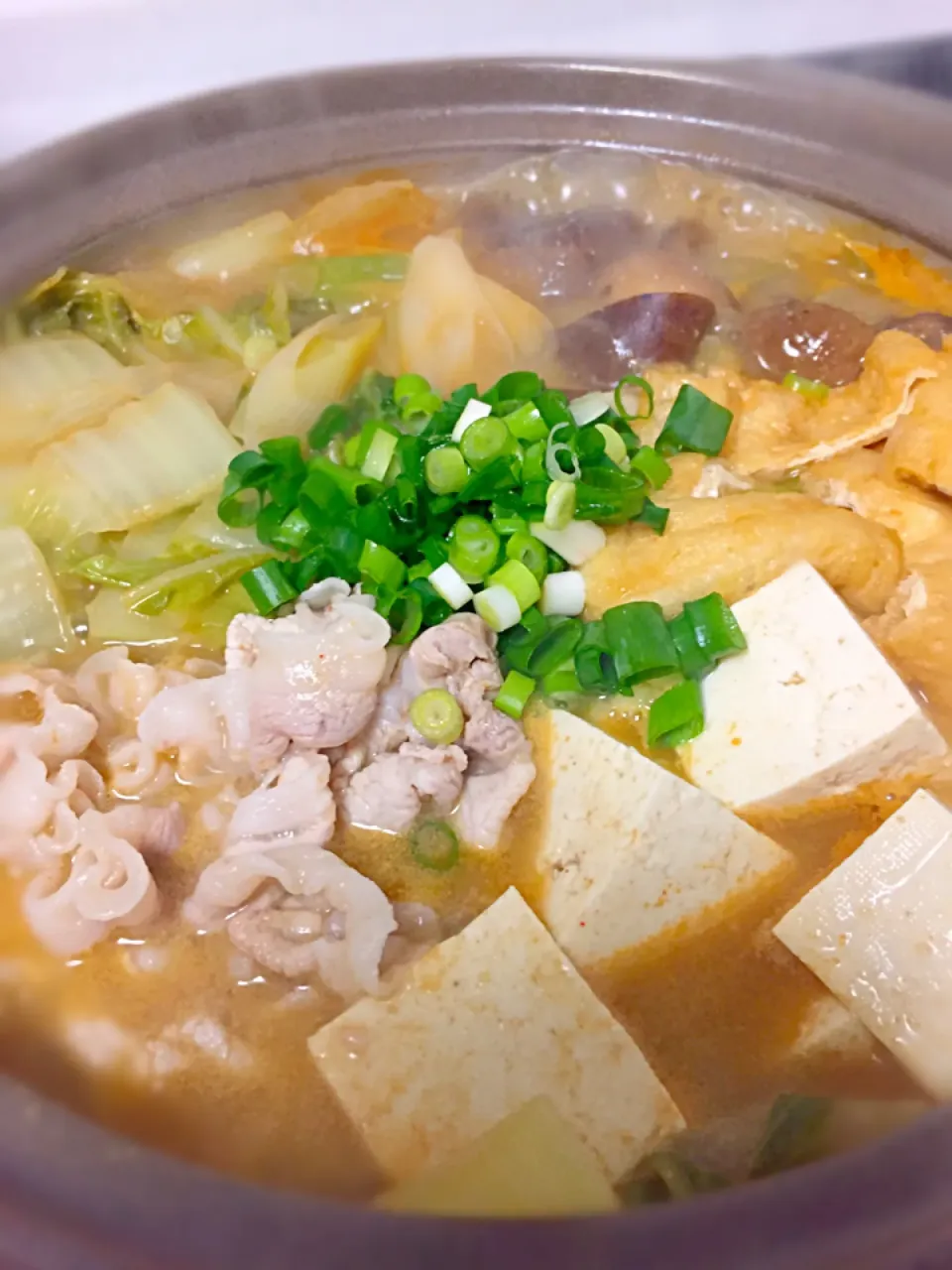 胡麻味噌鍋🍲白菜が高い😭|hst117さん