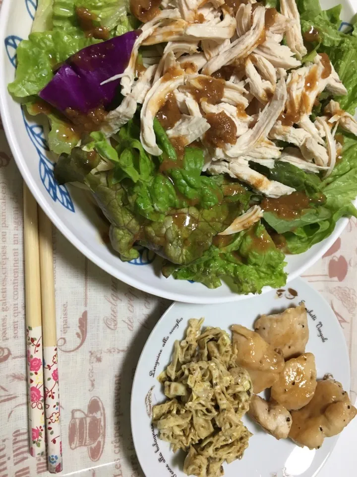 🌟棒棒鶏サラダパスタ
🌟鶏肉のポン酢ソテー
🌟キャベツの海苔マヨサラダ|ゆりえさん