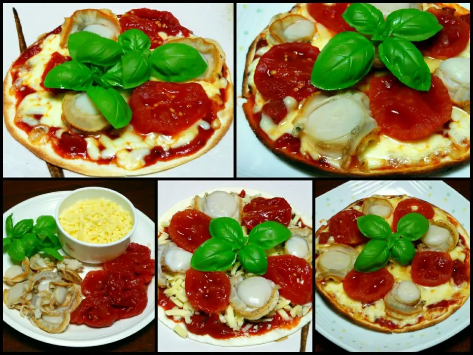 Snapdishの料理写真:tortilla crust pizza with scallops|steven z.y.さん