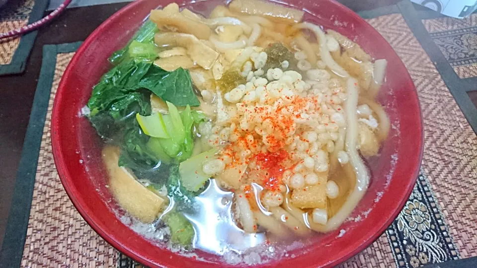 小松菜と生揚げのうどん|まぐろさん