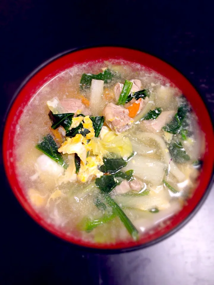 鶏と野菜の卵とじうどん|ちかさん