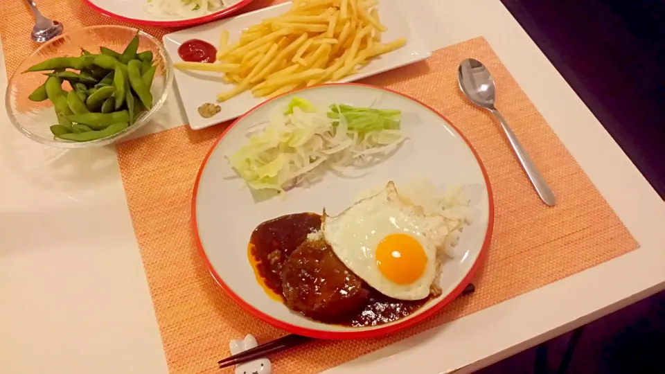 今日の夕食　無印のロコモコ丼|pinknari🐰🌈さん