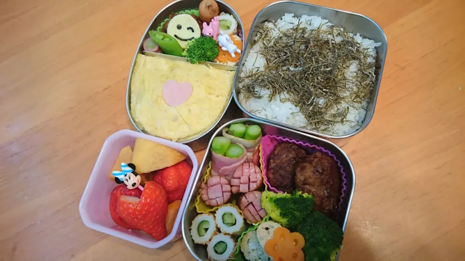 3月8日ハヤシライスおむ弁当&ハンバーグ弁当|あけみさん