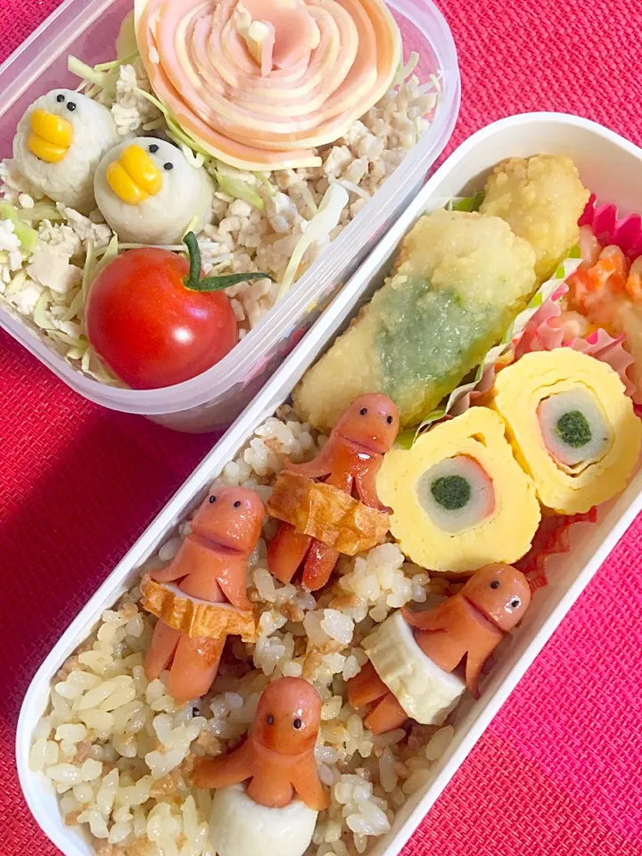 #娘弁当 #デコ弁当 #ウィンナー #ちくわ|たらこ姫さん