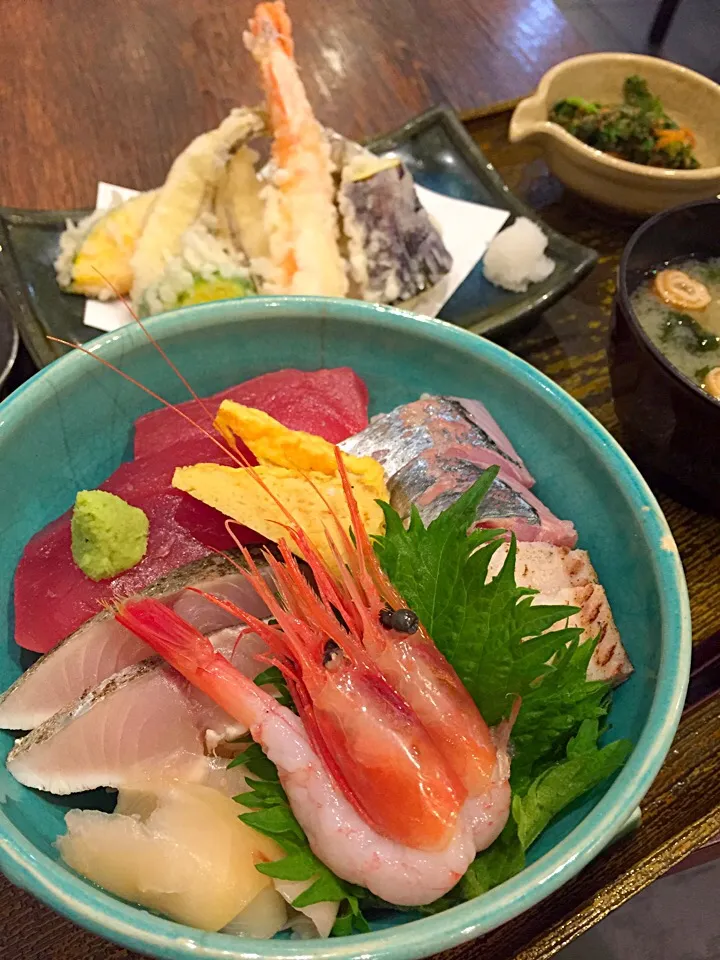 Snapdishの料理写真:海鮮丼セット@河童土器屋さん|ぽっちゃんさん