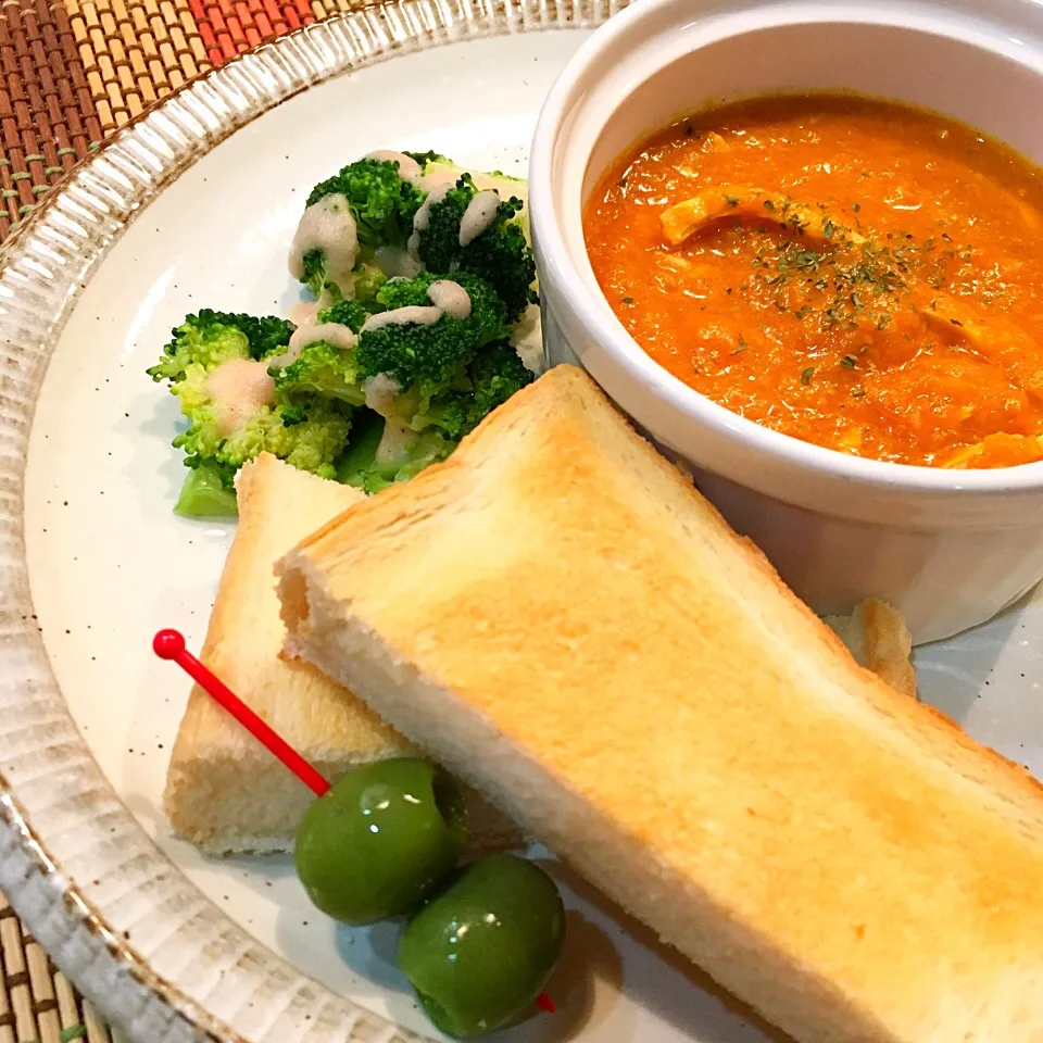 自家製！ヘルシーバターチキンカレーのプレート|料理研究一家「古川家」さん