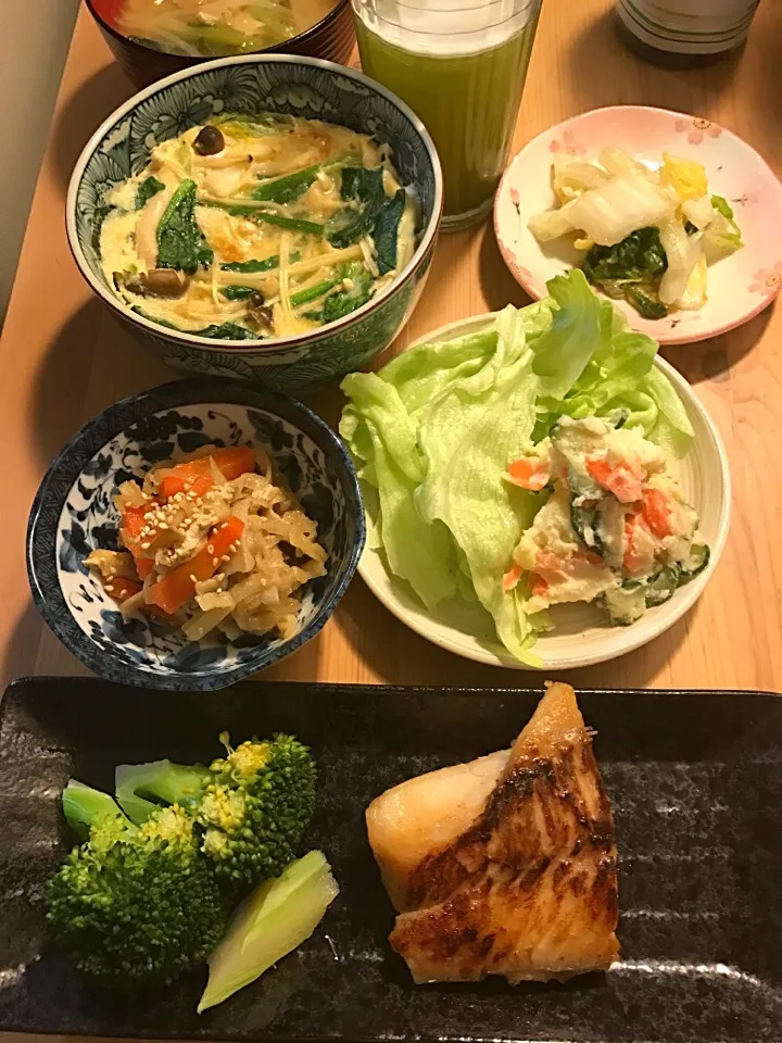 夕飯(^｡^)自家製真鱈の西京漬け風|えびてんさん