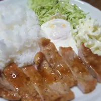 Snapdishの料理写真:ワンプレートに憧れて
 #ポークソテー
 #大根サラダ|つっちさん