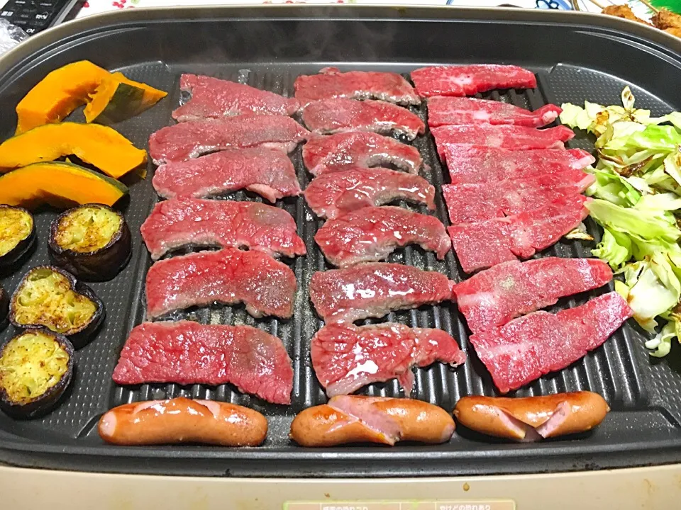 実家にて焼肉😋💓|らいとさん