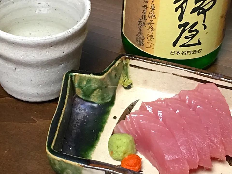 自分賄い飯
キハダ刺身

     男山
  特別純米
    木綿屋|ちゅら夏さん