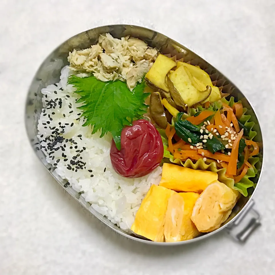 Snapdishの料理写真:ごはん
玉子焼き
鯖塩焼きほぐし
人参とほうれん草のナムル
エリンギのカレーソテー
梅紫蘇漬け|Juneさん