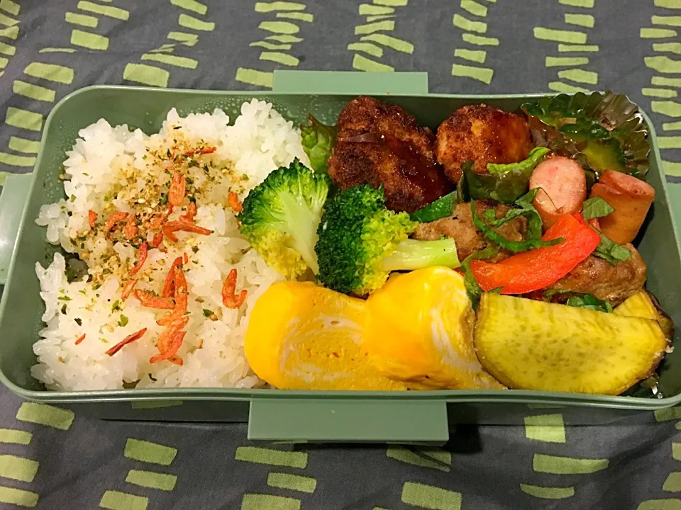 ハンバーグと一口カツのお弁当。|Chiharuさん