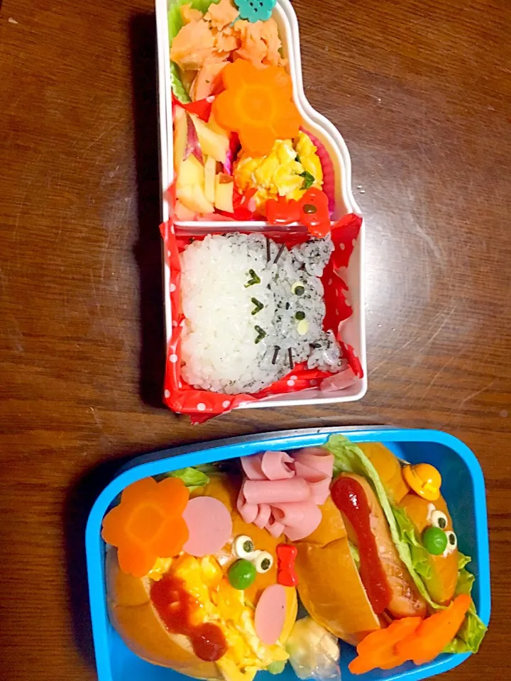 キャラ弁11ヶ月と5歳児弁当|りこりんさん