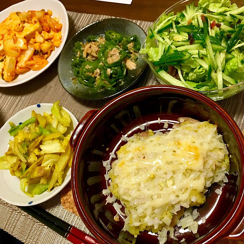 じゃがマヨチキン
キムチ豆腐炒め
キャベツと高野豆腐とジャガイモのカレーコンソメ炒め|たまさん