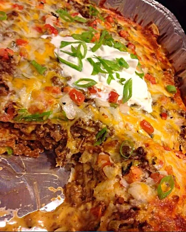 Snapdishの料理写真:💛🎈💛I Cooked My Daughters Favorite Taco Lasagna 💛🎈💛There will be NO Leftovers (͡° ͜ʖ ͡°) #Main dish #Pasta  #Meat/Poultry #Beef 🎈Saturday #Lunch 💛🎈💛|Alisha GodsglamGirl Matthewsさん