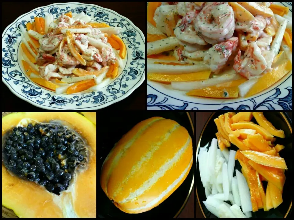 prawn salad with papaya and melon|steven z.y.さん