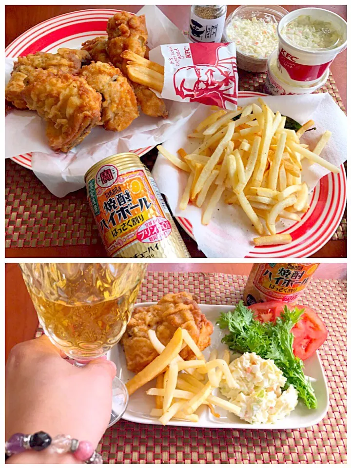 KFC lunch🎵extra vegetables🍗お野菜追加でKFC|🌈Ami🍻さん