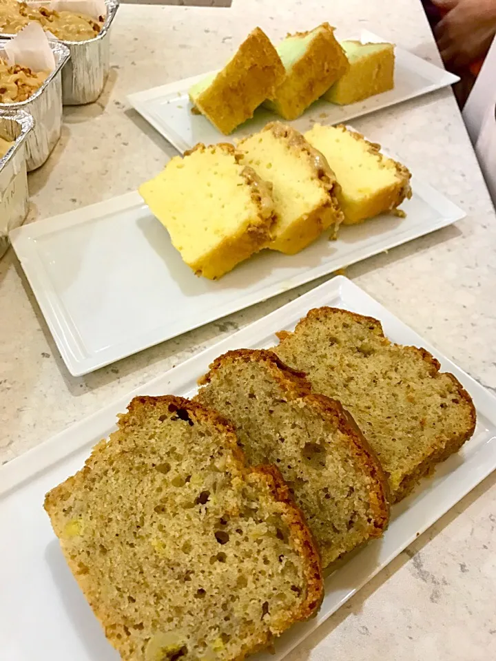 Banana cake, butter cake and pandan chiffon cake|sgさん